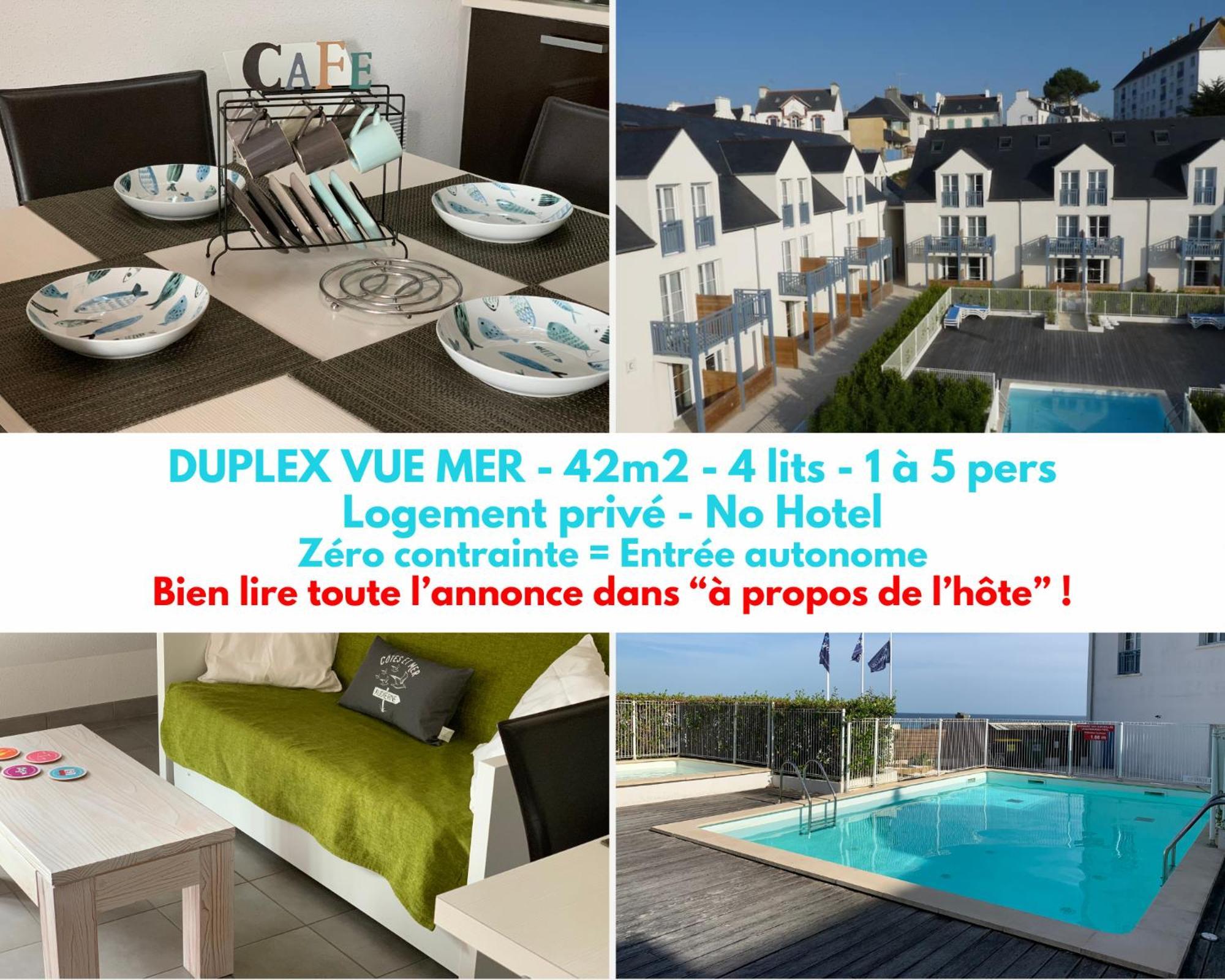 Apartment Duplex Vue - A 100m- 4 Lits - Parking Sous Sol Audierne